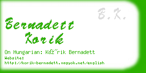 bernadett korik business card